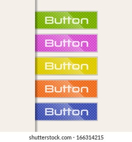 set of colorful buttons in the style of glossy paper