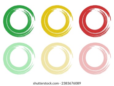 Set of colorful buttons. Vector graphic elements for design. Round buttons. Painted frames. Seal stamp, imprint