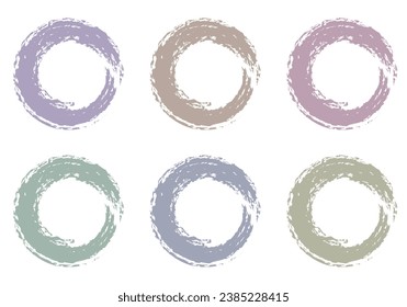 Conjunto de botones coloridos. Elementos gráficos vectoriales para el diseño. Botones redondos. Marcos pintados. Sello, impresión	