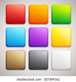 Set of Colorful Buttons. Vector Icons