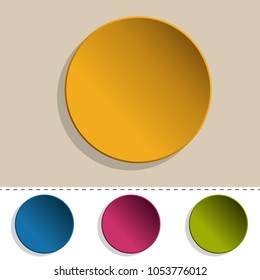 Set Of Colorful Buttons - Vector Illustration - Isolated On White Background