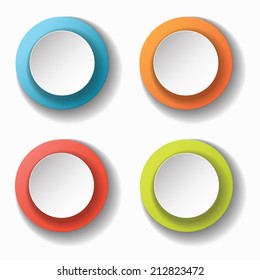 Set of colorful  buttons. Vector illustration.