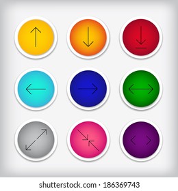 Set of colorful buttons for web site. Vector  illustration 