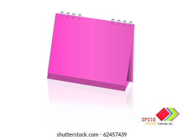 A set of colorful calendar with blank space. Vector illustration. (pink)
