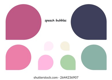 A set of colorful callouts in the style of drop pins.Material that can be used as a single point of design.