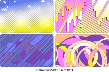 Set of colorful cards backgrounds