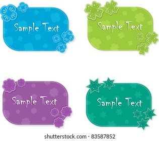 Set of colorful cards, vector illustration