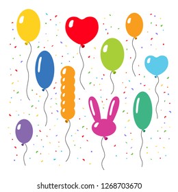 Set of colorful cartoon balloons