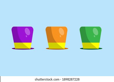 set of colorful cartoon hats  mardi gras carnival party . Fat tuesday, carnival, festival. Vector isolated on white background. For greeting card, banner, gift packaging, poster. 
