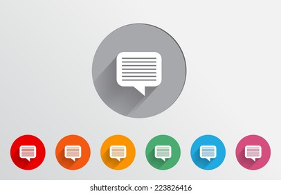 Set of colorful chat bubble icons