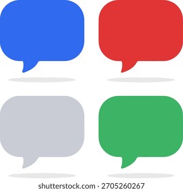 Conjunto de ícones coloridos de bolhas de mensagens de chat para comunicação e vetor de mídia social