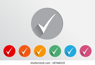 Set of colorful check icons