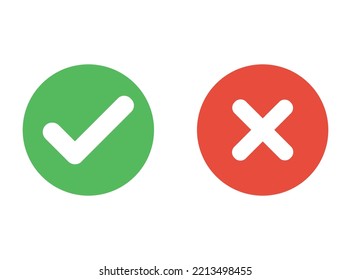 Set von bunten Auswahlfeldern und Symbol mit kreuzigen Markierungen.
