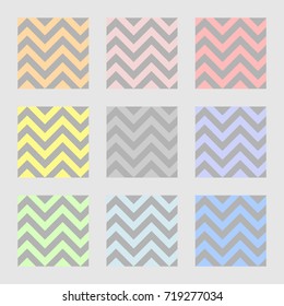 set of colorful chevron seamless patterns