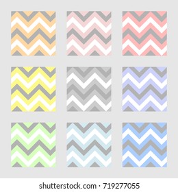 set of colorful chevron seamless patterns