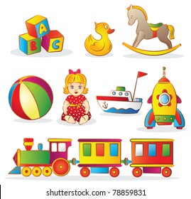 Set of colorful children's toys