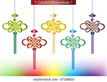 Set Of Colorful Chinese Knots.