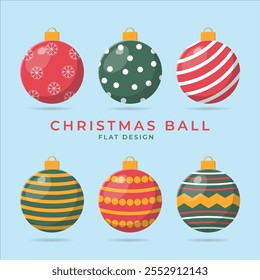 set of colorful christmas balls ornament vector design