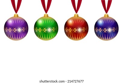 Set of colorful Christmas balls.Vector illustration. 