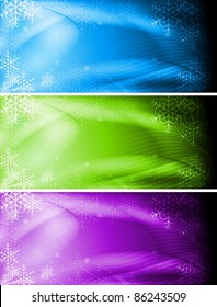 Set of colorful Christmas banners. Eps 10 vector illustration