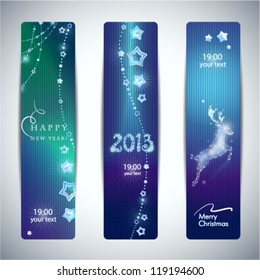 Set of colorful Christmas, New Year banners.