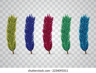 Set of colorful christmas tree vector design