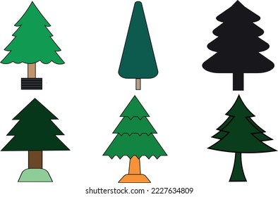 Coloridos árboles de Navidad