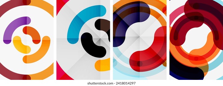 Set of colorful circle backgrounds. Vector illustration For Wallpaper, Banner, Background, Card, Book Illustration, landing page