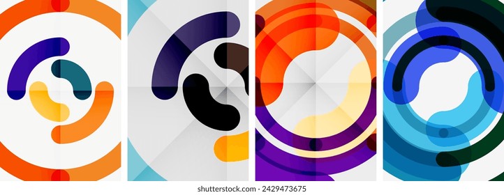 Set of colorful circle backgrounds. Vector illustration For Wallpaper, Banner, Background, Card, Book Illustration, landing page
