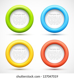 Set of colorful circle banners.