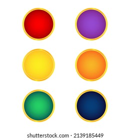 Set of colorful circle buttons