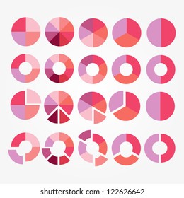Set of colorful circle diagram for your design. Business chart elements. Vector illustration