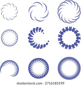 Set of colorful circle isolated on white background. Circular colored lines.
Corporate, media, technology styles vector logo design template. Vector illustration