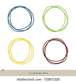 Set Colorful Circle Lines Logo Template Illustration Design. Vector EPS 10.