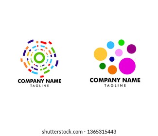 Set of Colorful circle logo design