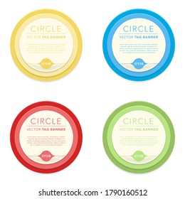 Set of colorful circle papercut infographic sign template