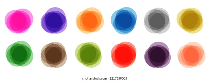 Set colorful circle transparent banners - vector