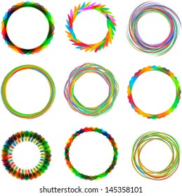 set of colorful circles, abstract design elements