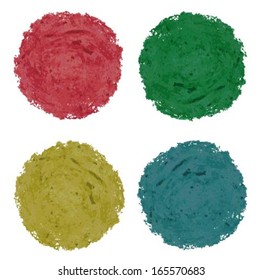 Set of colorful circular spots on a white background