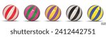 Set of colorful Circus balls isolated on white background. Beach ball on white background. 3D vector illustration.