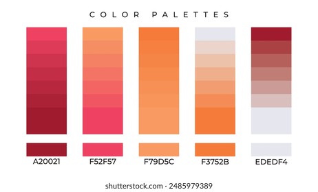 set of colorful color palettes design template