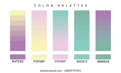 set of colorful color palettes design template