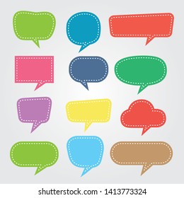 Set of Colorful Comic Bubble Speech Layout Vector Illustration