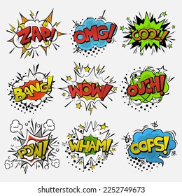 Set of Colorful Comic Speech Bubbles