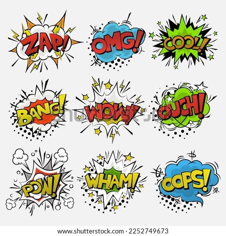 Set of Colorful Comic Speech Bubbles