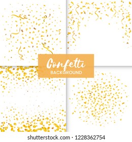 Set of colorful confetti backgrounds vector