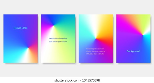 Set of Colorful Conical Gradient Backgrounds. Minimalistic Cover Design for Branding, Banners, Posters and Brochures. EPS10.