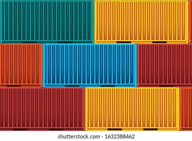 Set of colorful container background.Graphic vector