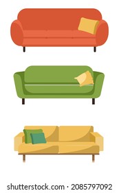 conjunto de sofás o sofás de colores