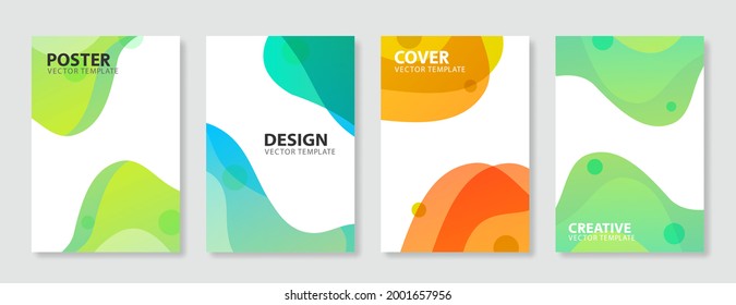Set of colorful cover design template. Abstract modern gradient shapes background for poster, banners, flyer and brochure. Vector
